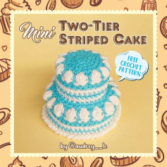 mini two tier striped cake free crochet pattern