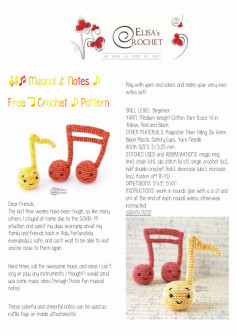 musical notes free crochet pattern