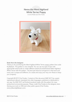 Nessa the West Highland White Terrier Puppy Crochet Pattern