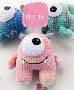 Pink one-eyed monster crochet pattern