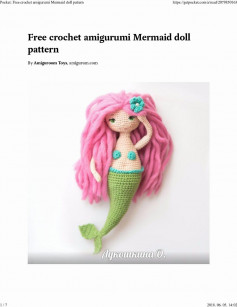 Pocket: Free crochet amigurumi Mermaid doll pattern