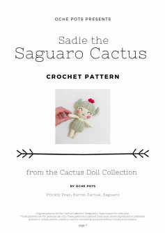 Sadie the Saguaro Cactus CROCHET PATTERN