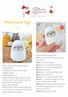 Sheep Easter Egg crochet pattern