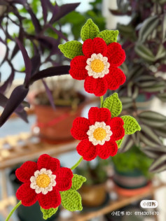 Simple five-petal flower crochet pattern