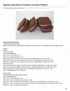 Square Sandwich Cookies Crochet Pattern