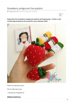 Strawberry amigurumi free pattern