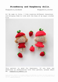 Strawberry and Raspberry dolls crochet pattern