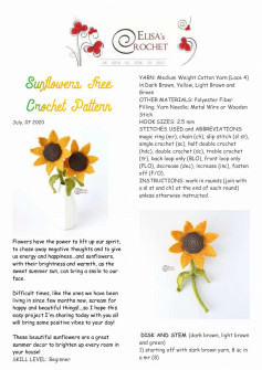sunflowers free crochet pattern