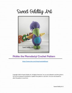 Sweet Oddity Art Pickles the Pterodactyl Crochet Pattern