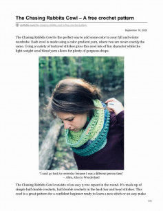 The Chasing Rabbits Cowl – A free crochet pattern