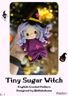 Tiny Sugar Witch English Crochet Pattern