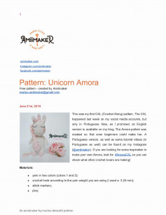 Unicorn Amora Free pattern