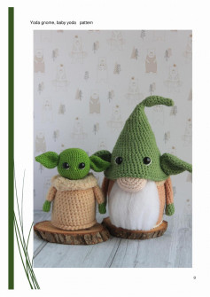Yoda gnome, baby yoda pattern