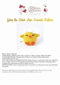 yuri the chick free crochet pattern