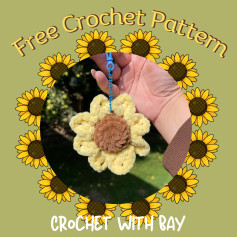 8-petal flower keychain crochet pattern