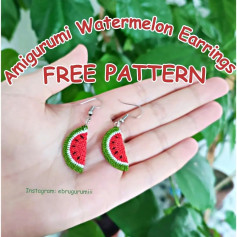 amigurumi watermelon earrings free pattern