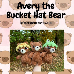 avery the bucket hat bear crochet pattern