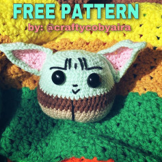 baby yoda crochet pattern with big ear