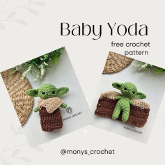 baby yoda free crochet pattern with scarf