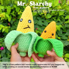 banana crochet pattern, mr. starchy free pattern