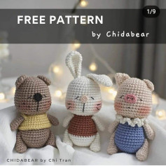 bear bunny (rabbit) pig crochet pattern