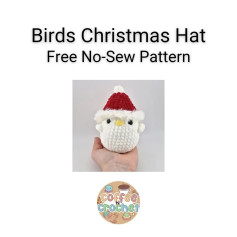 birds christmas hat free no sew pattern