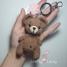 Brown bear keychain crochet pattern