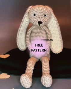 Brown long-eared rabbit crochet pattern
