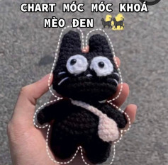 Chart móc móc khóa mèo đen