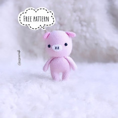 Crochet pattern for a pink pig with a white muzzle