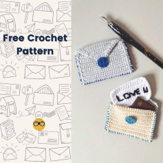 crochet pattern for envelopes and love u messages