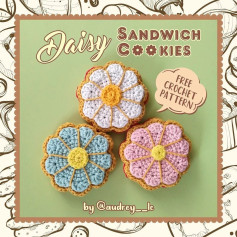 daisy sandwich cookies free crochet pattern