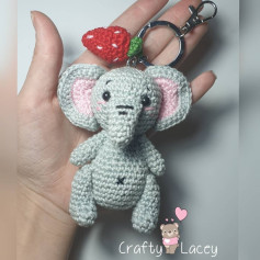 Elephant keychain crochet pattern