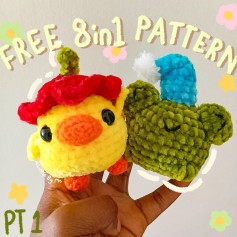 free 8 in 1 pattern frodo (frog) lily (chick)