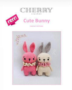 free cherry crochet cute bunny pattern