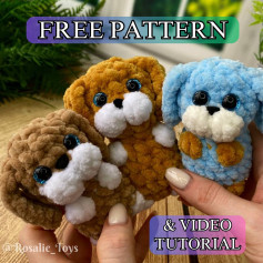 free crochet pattern key chain doggy