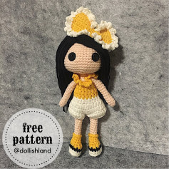 free pattern 💛🤍 baby girl doll