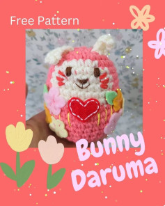 free pattern bunny daruma