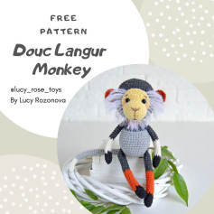 free pattern douc langur monkey