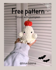 free pattern ghost with pumpkin