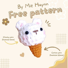 free pattern ice cream cone bear