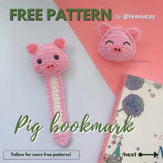 free pattern pig hookmark