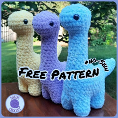 🦕 FREE PATTERN 🦕 🦕 This is a no-sew brontosaurus crochet pattern, herbivorous dinosaur crochet pattern