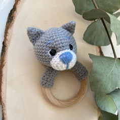 Gray cat rattle crochet pattern