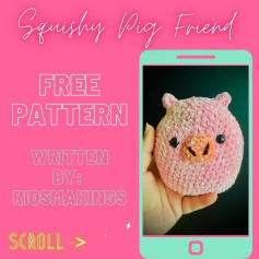 Here is the free pattern for a mini squish pig