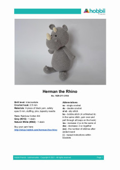 Herman the Rhino crochet pattern