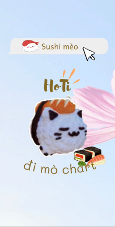 Hướng dẫn móc sushi mèo