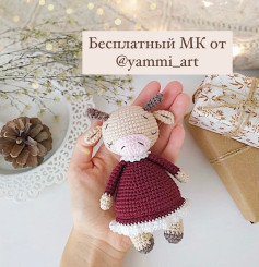 Инструкция по вязанию крючком из коровьей шерсти. Описание коровки🐮