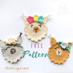 Llama crochet coaster pattern