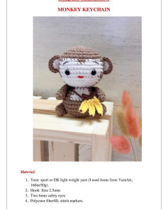 monkey keychain crochet pattern